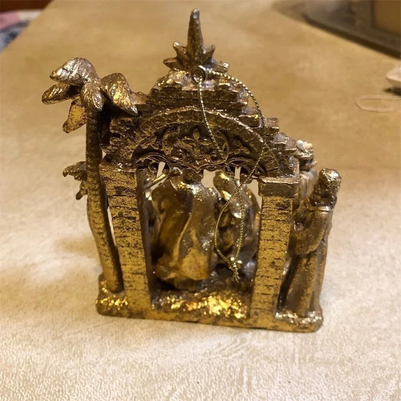 RAZ Imports Gold Nativity Scene Wise Men Holy Family Christmas Decor - Picture 3 of 5
